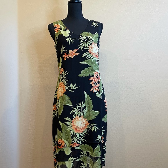 Tommy Bahama Dresses & Skirts - Tommy Bahama Orchid Silk Dress Black Size 4 NWOT